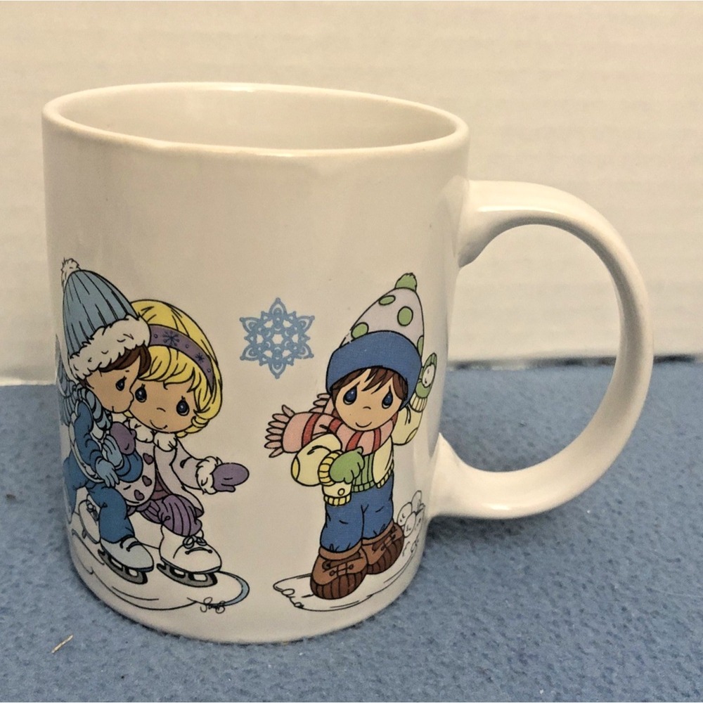 Precious Moments by Sherwood - Winter Snow Ice Boy & Girl Fun Times Mug - 2009